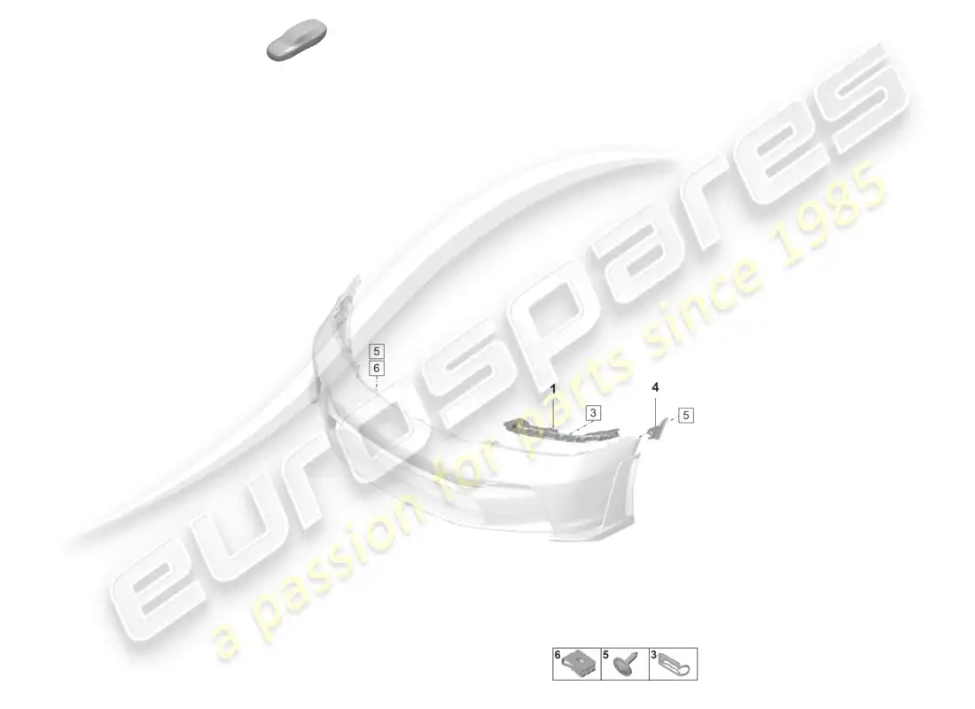 porsche 2021 (992-1 gt3/rs/st) fijaciones de parachoques gt3 rs diagrama de piezas