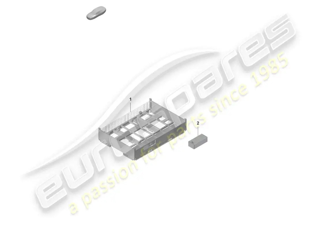 porsche 2020 (taycan 9j1-1) diagrama de piezas de la batería de alto voltaje del contenedor de transporte