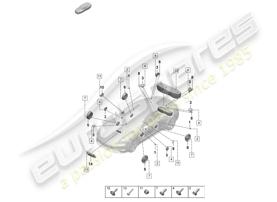 porsche 2026 (taycan 9j1-2) altoparlante diagrama de piezas
