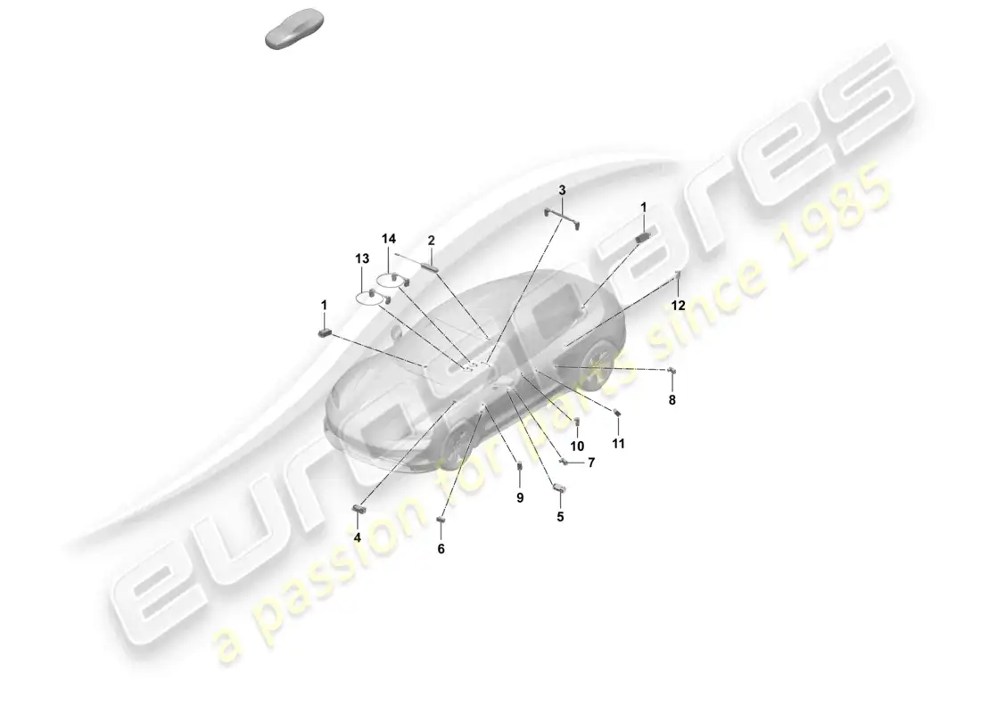 porsche 2026 (taycan 9j1-2) luz interior luz del espacio para los pies luz de la guantera luz ambiental diagrama de piezas