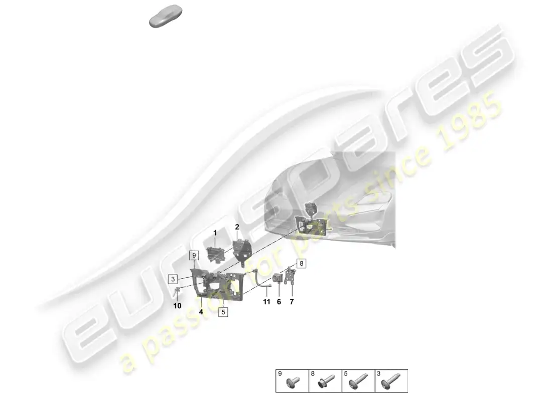 porsche 2026 (taycan 9j1-2) piezas individuales para vehículos con sistema de visión nocturna diagrama de piezas