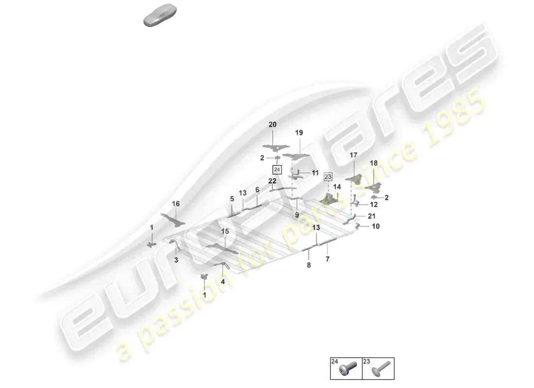 porsche 2020 (taycan 9j1-1) diagrama de piezas del sistema de enfriamiento del refrigerante de la batería de repuesto