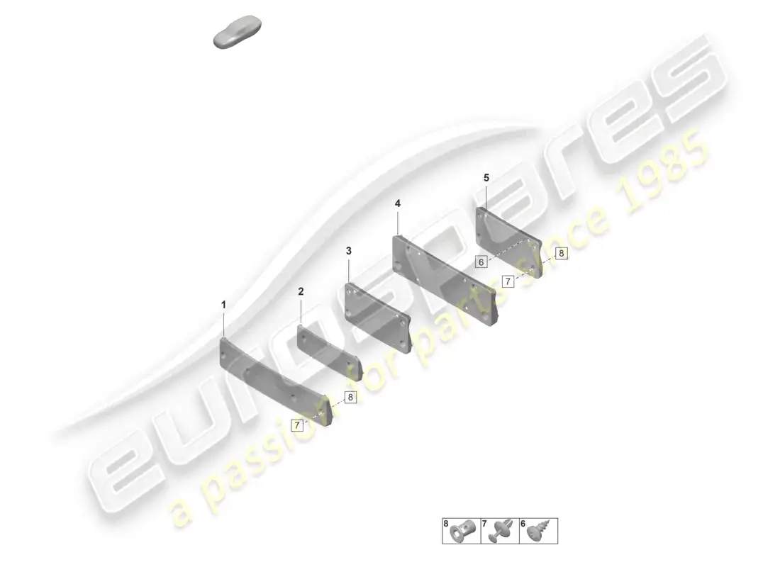 porsche 2020 (taycan 9j1-1) diagrama de piezas del paquete sport design del soporte de matrícula