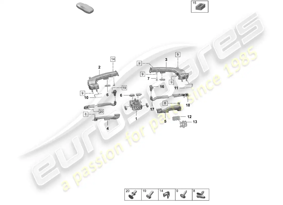 porsche 2025 (taycan 9j1-2) tablero de instrumentos de guía de aire diagrama de piezas
