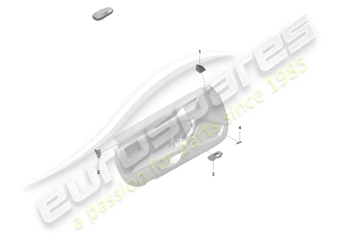 porsche 2022 (992-1 gt3/rs/st) diagrama de piezas de accesorios del panel de la puerta
