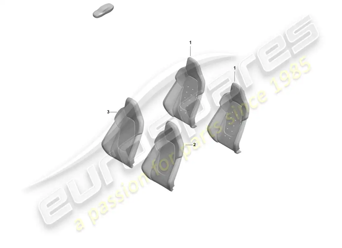 porsche 2022 (992-1 gt3/rs/st) parte de espuma funda de respaldo asiento deportivo diagrama de piezas plus