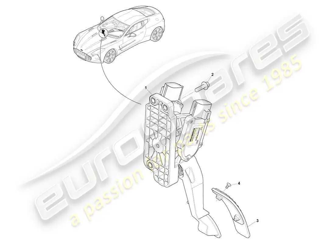 aston martin one-77 (2011) throttle control diagrama de piezas