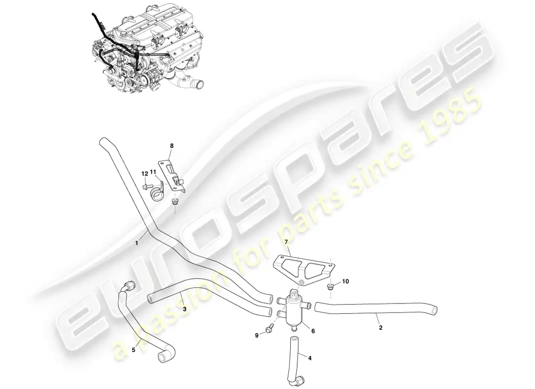 aston martin one-77 (2011) tubo de respiradero de aceite diagrama de piezas
