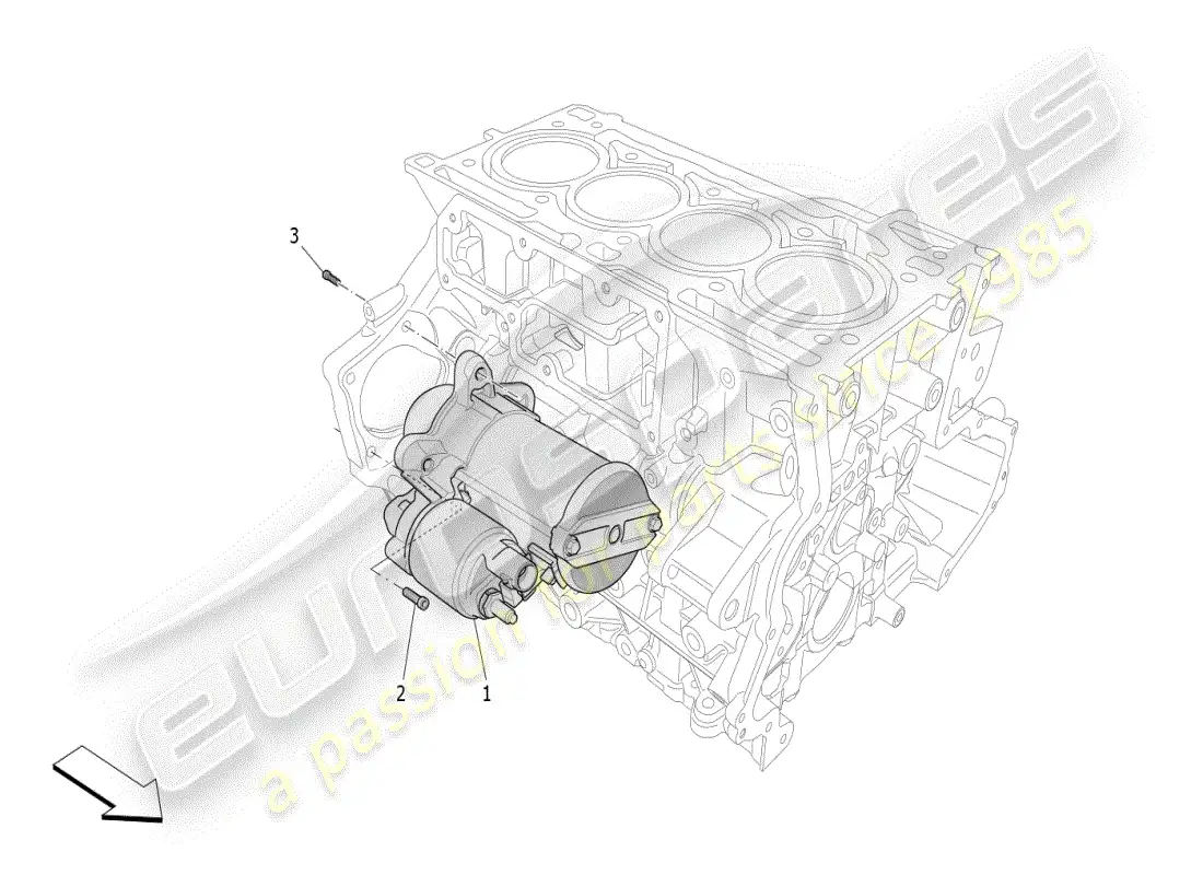 maserati grecale modena (2023) control electrónico: encendido del motor diagrama de piezas