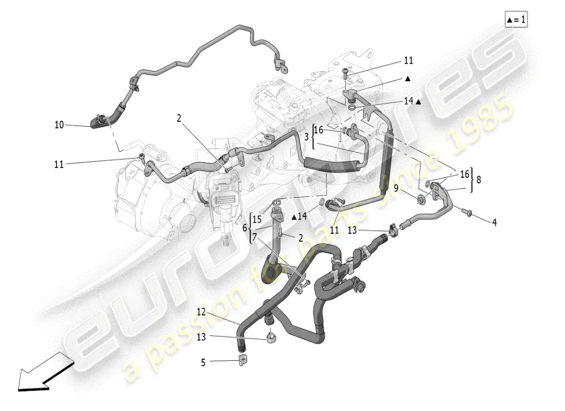 maserati grecale modena (2023) sistema de turboalimentación: lubricación y enfriamiento diagrama de piezas