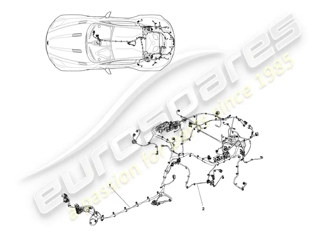 aston martin one-77 (2011) arnés del extremo trasero diagrama de piezas
