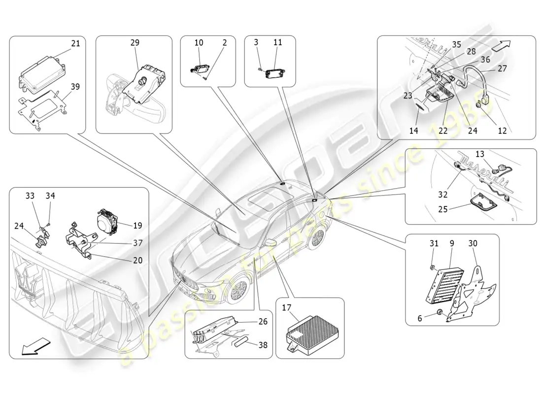maserati levante gt (2022) sistema de ti diagrama de piezas