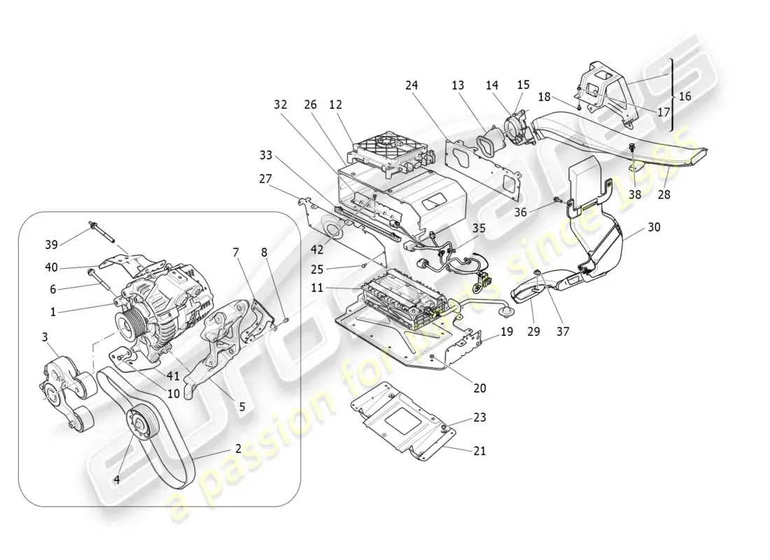 maserati levante gt (2022) energy generation and accumulation diagrama de piezas