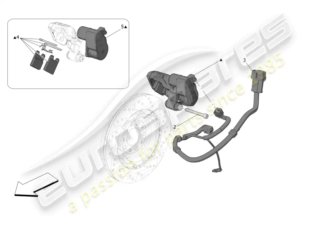 maserati grecale trofeo (2023) parking brake diagrama de piezas