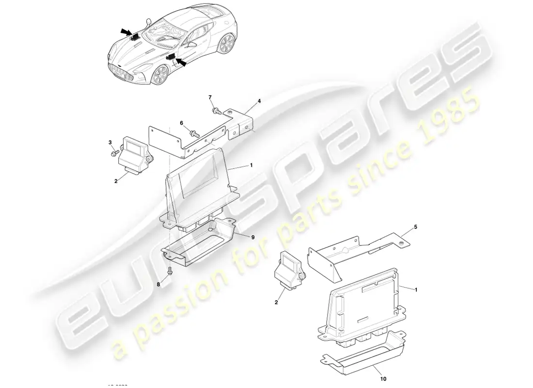 aston martin one-77 (2011) asamblea de la ecu diagrama de piezas