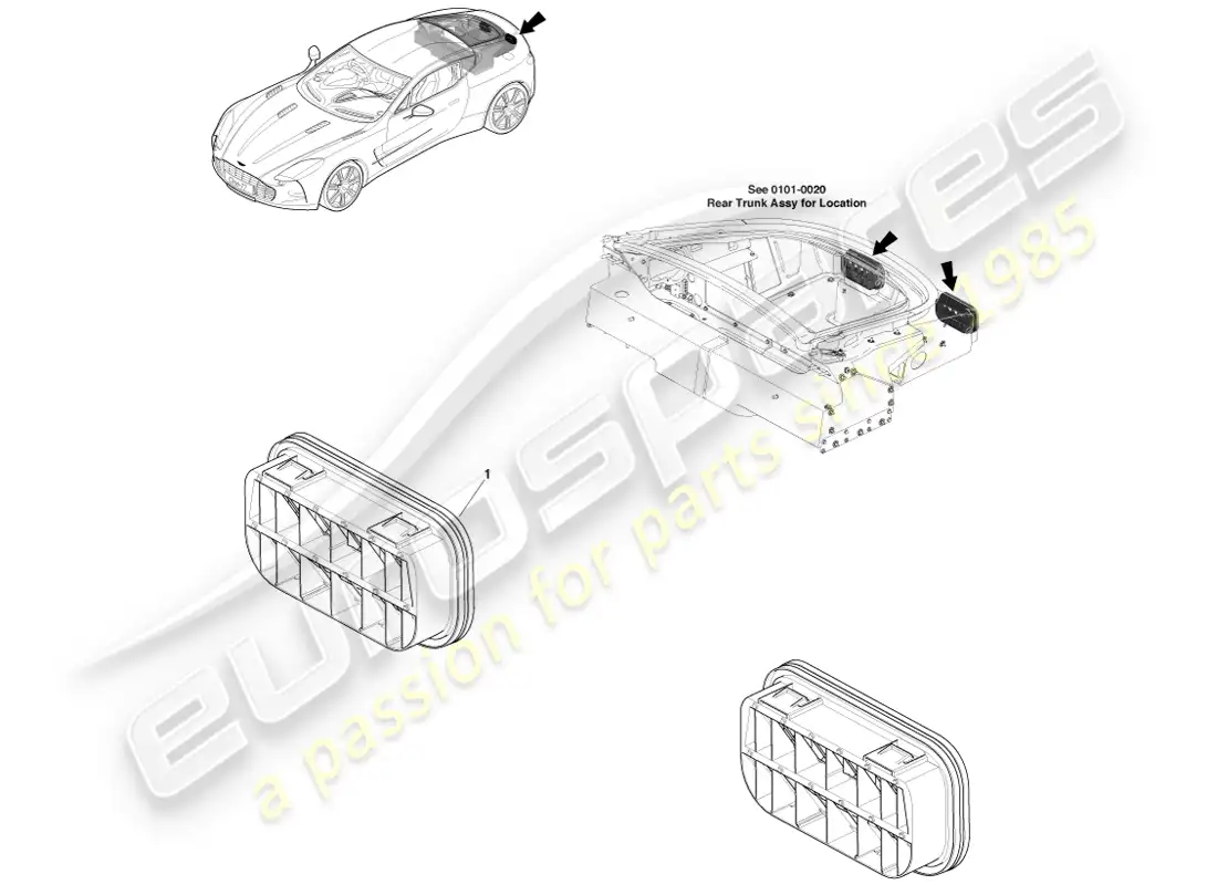 aston martin one-77 (2011) componentes de extracción de aire diagrama de piezas