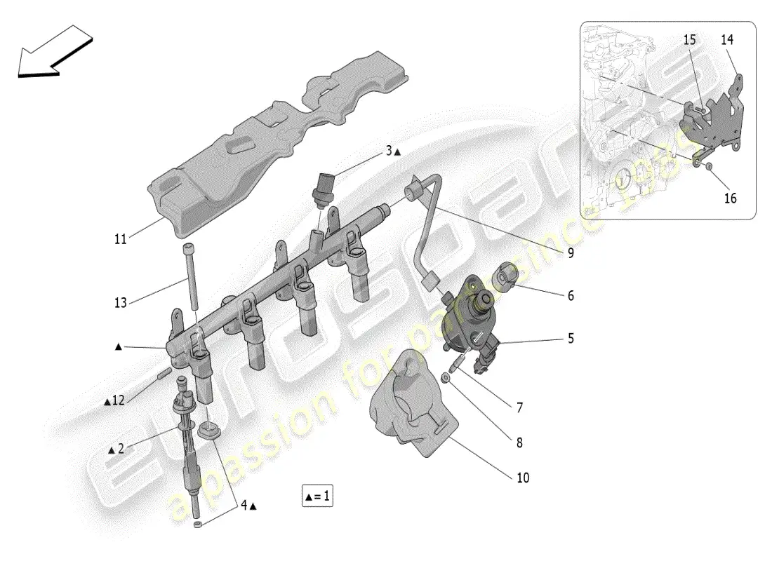 maserati grecale modena (2023) bombas de combustible y líneas de conexión diagrama de piezas