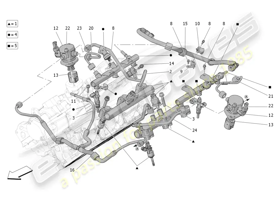 maserati grecale trofeo (2023) bombas de combustible y líneas de conexión diagrama de piezas