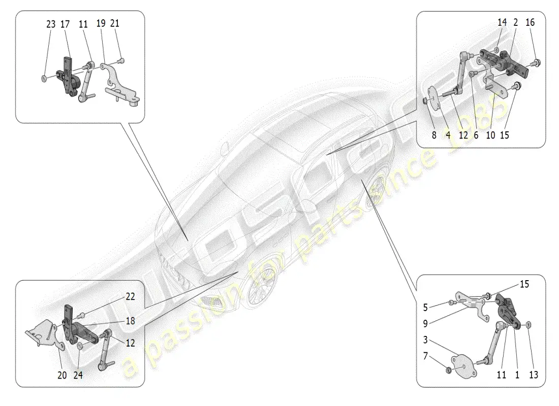 maserati grecale modena (2023) control del sistema de iluminación diagrama de piezas
