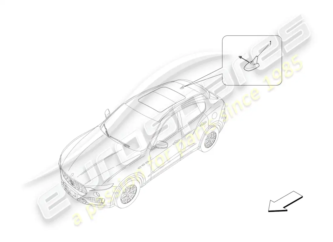 maserati levante (2017) sistema de recepción y conexión diagrama de piezas