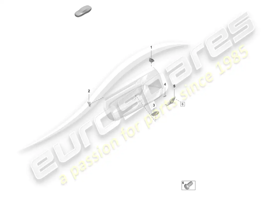 porsche 2022 (992-1 gt3/rs/st) diagrama de piezas de accesorios del panel de la puerta