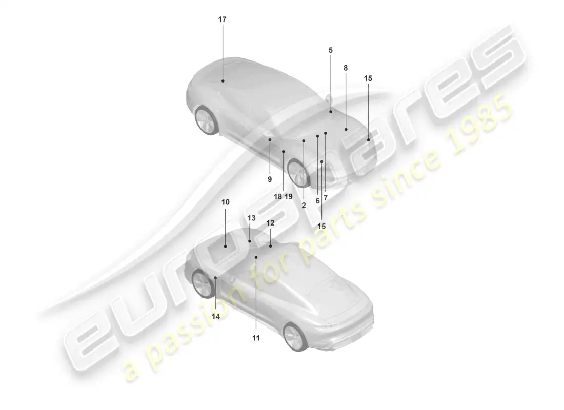 porsche 2020 (taycan 9j1-1) señales/avisos diagrama de piezas
