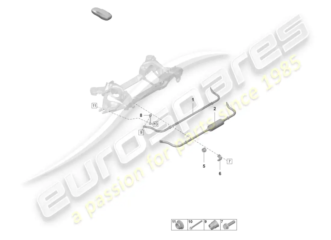 porsche 2020 (taycan 9j1-1) barra antivuelco diagrama de piezas
