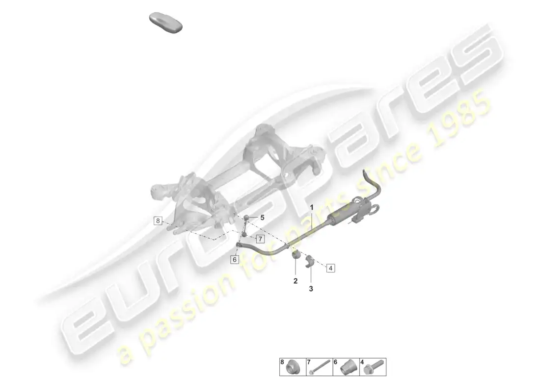 porsche 2020 (taycan 9j1-1) barra estabilizadora para vehículos con estabilización electrónica del balanceo diagrama de piezas