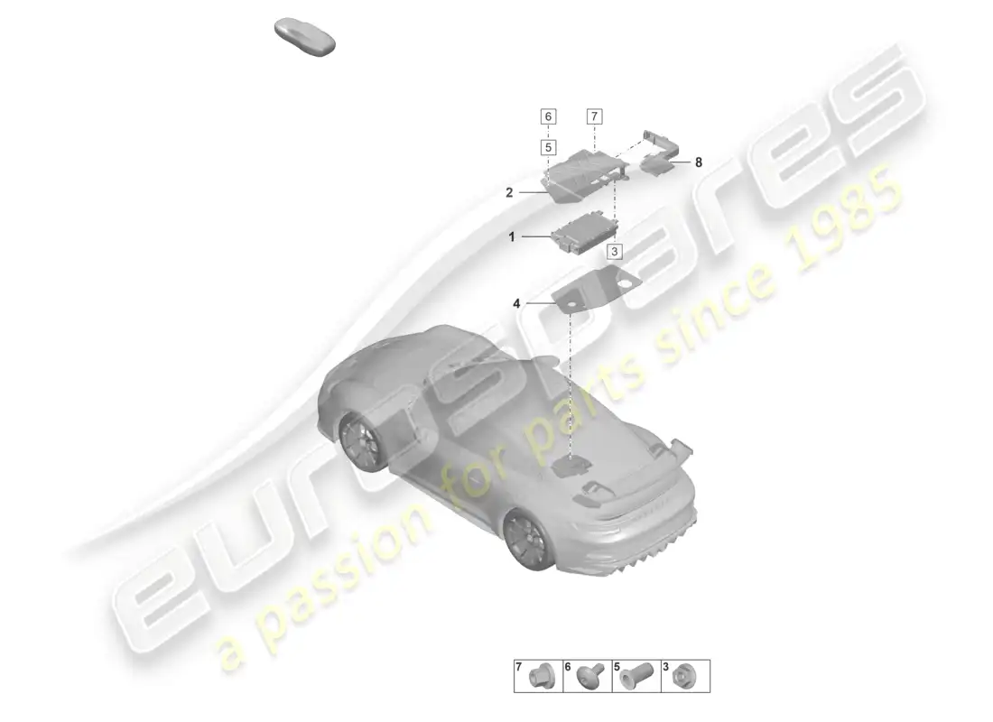 porsche 2023 (992-1 gt3/rs/st) amplificadores diagrama de piezas