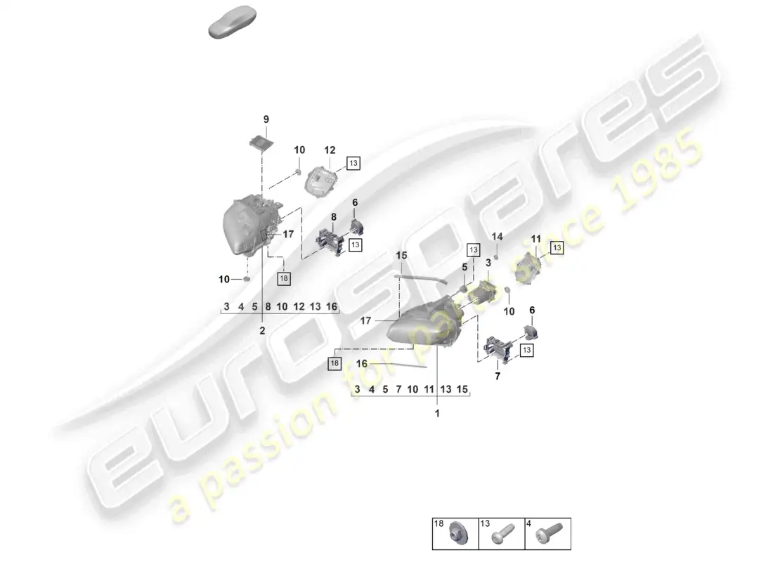 porsche 2020 (taycan 9j1-1) faro led con haz matricial atención: antes de realizar el pedido, compruebe el número de pieza del vehículo. ver información técnica 9415 (25/24) diagrama de piezas
