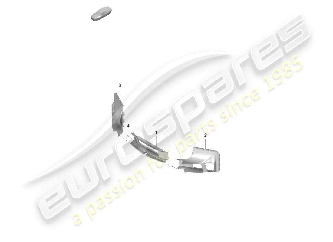 porsche 2021 (992-1 gt3/rs/st) parachoques guía de aire diagrama de piezas