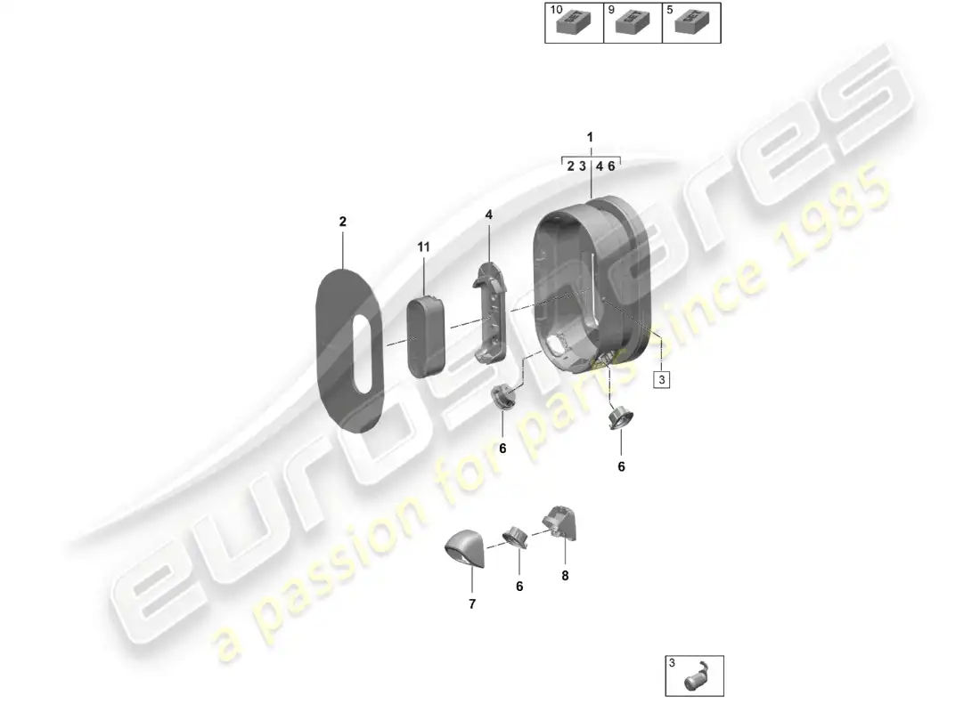 porsche 2026 (taycan 9j1-2) estación de carga diagrama de piezas