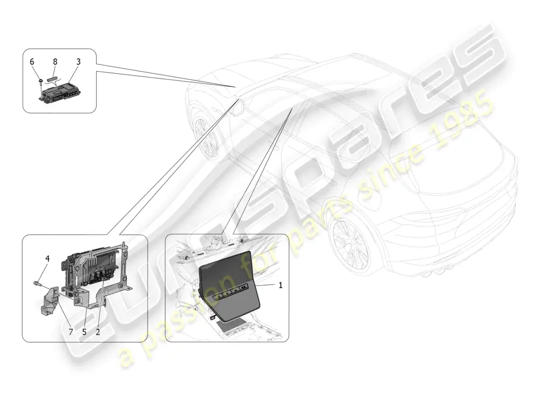 maserati grecale trofeo (2023) sistema de ti diagrama de piezas