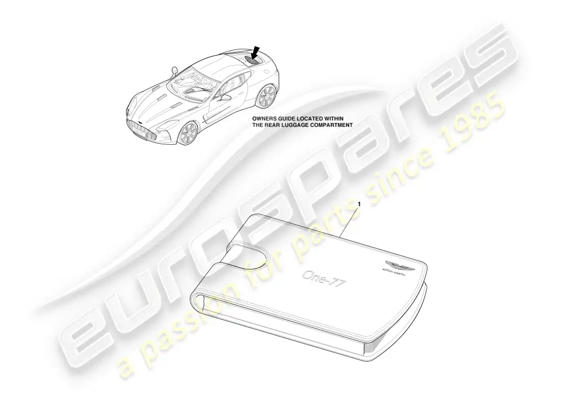aston martin one-77 (2011) guía del propietario diagrama de piezas