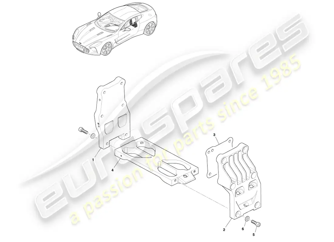 aston martin one-77 (2011) subchasis trasero diagrama de piezas