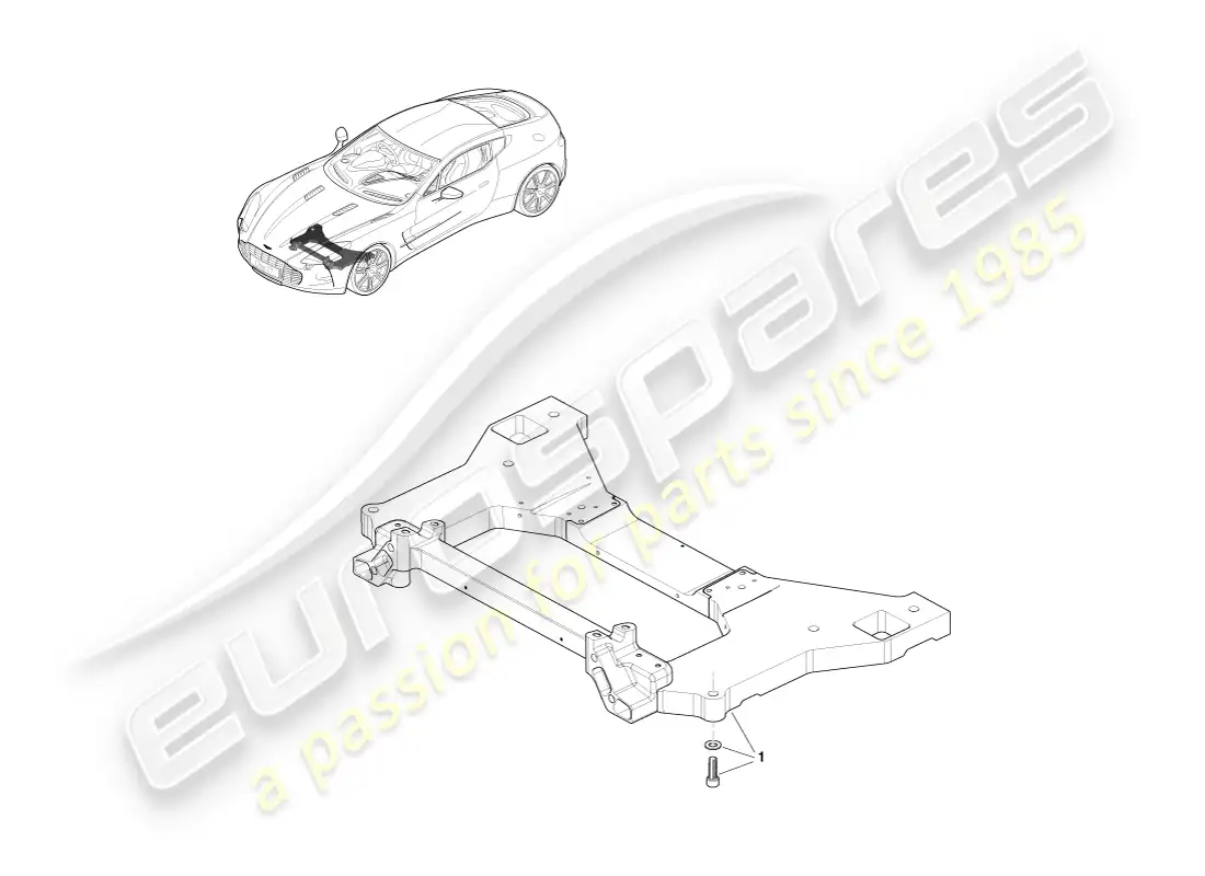 aston martin one-77 (2011) subchasis delantero diagrama de piezas