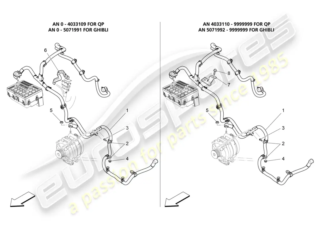 maserati qtp 3.0 tds v6 275hp (2015) diagrama de piezas de cableado principal