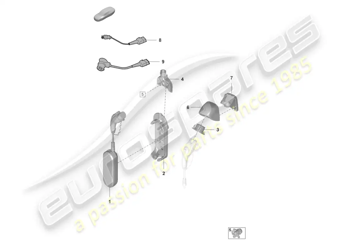 porsche 2020 (taycan 9j1-1) cargador para batería de alto voltaje cable de carga para carga pagina de inicio porsche diagrama de piezas del cargador móvil