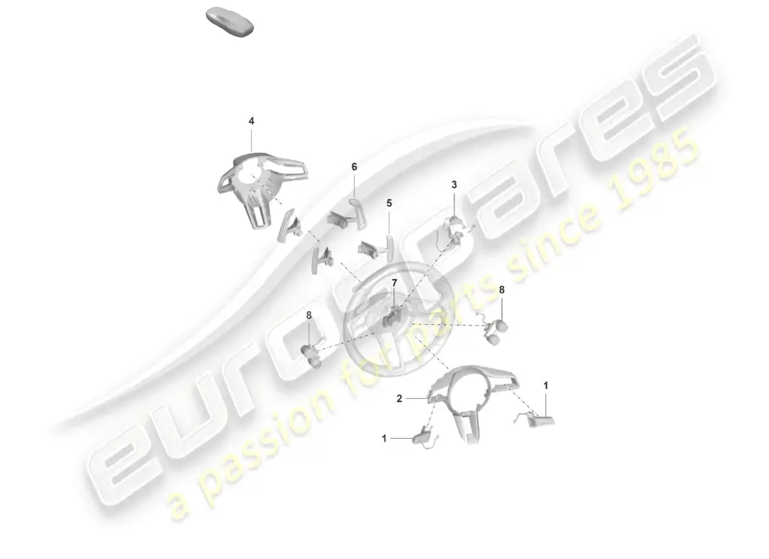 porsche 2022 (992-1 gt3/rs/st) diagrama de piezas del volante de accesorios gt3 rs