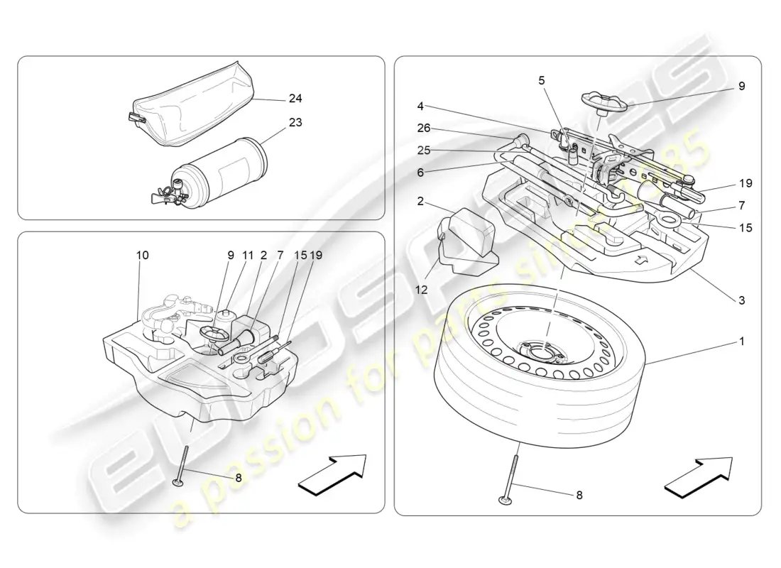 maserati levante tributo (2021) estándar proporcionado diagrama de piezas