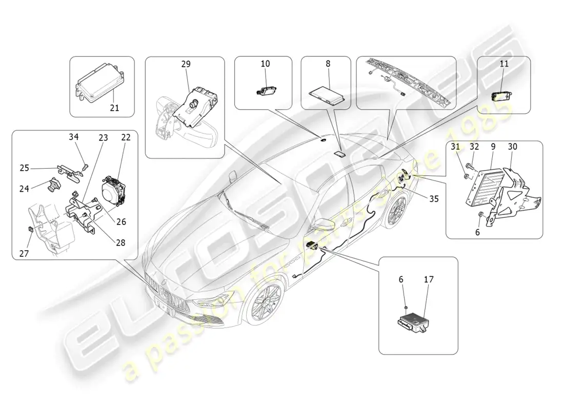 maserati ghibli (2018) sistema de ti diagrama de piezas