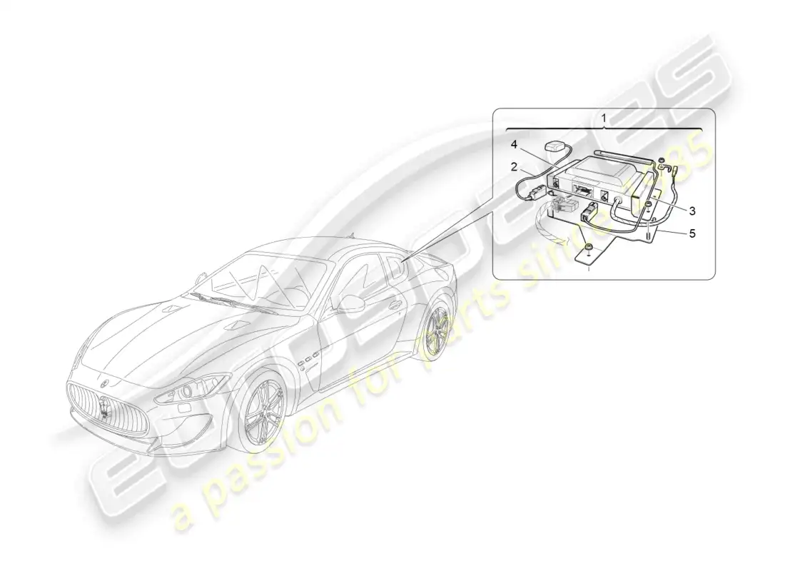 maserati granturismo mc stradale (2011) sistema de alarma e inmovilizador diagrama de piezas