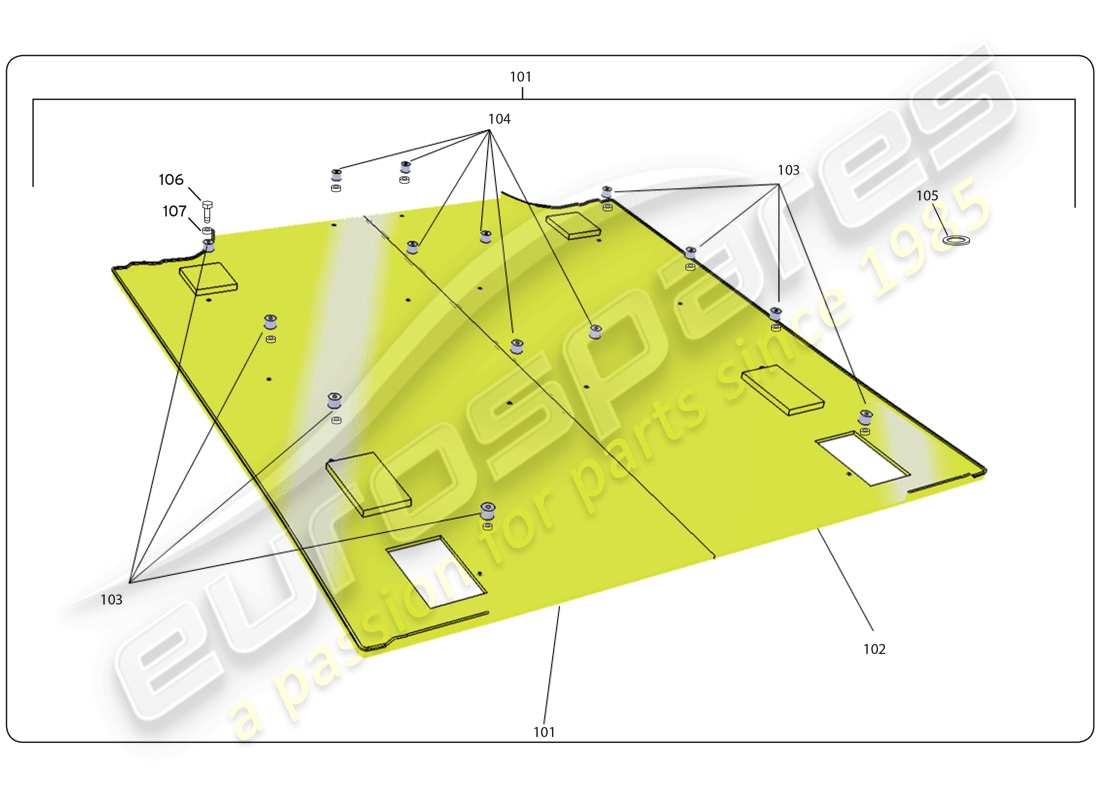 lamborghini super trofeo (2009-2014) suelo bajo diagrama de piezas