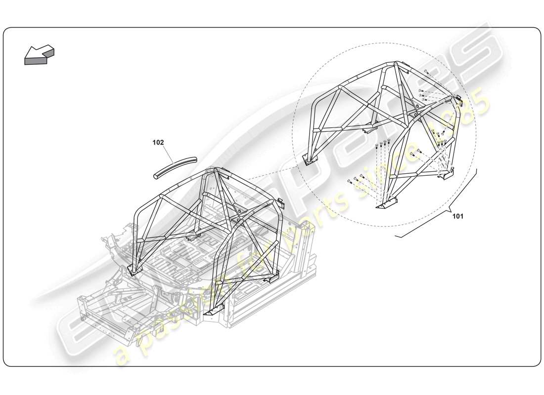 lamborghini super trofeo (2009-2014) chasis gtr diagrama de piezas