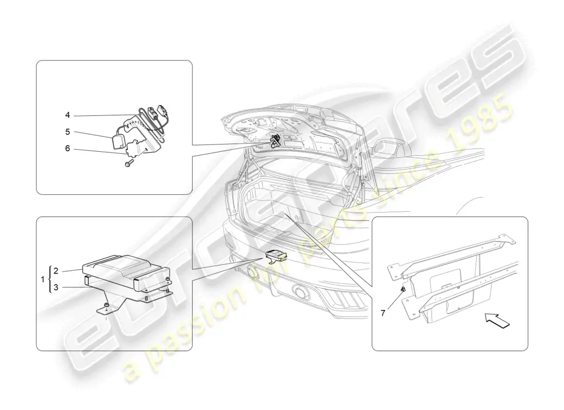 maserati grancabrio mc (2013) sistema de alarma e inmovilizador diagrama de piezas