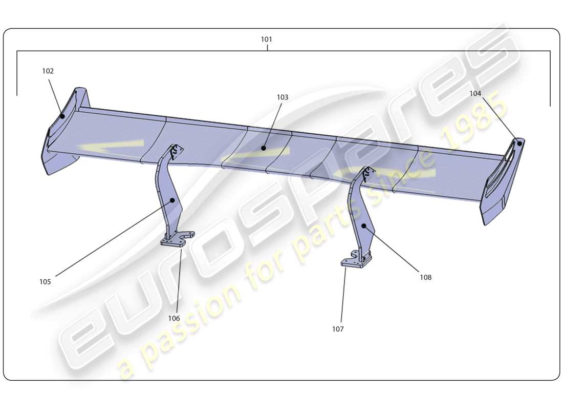 lamborghini super trofeo (2009-2014) capó del motor diagrama de piezas