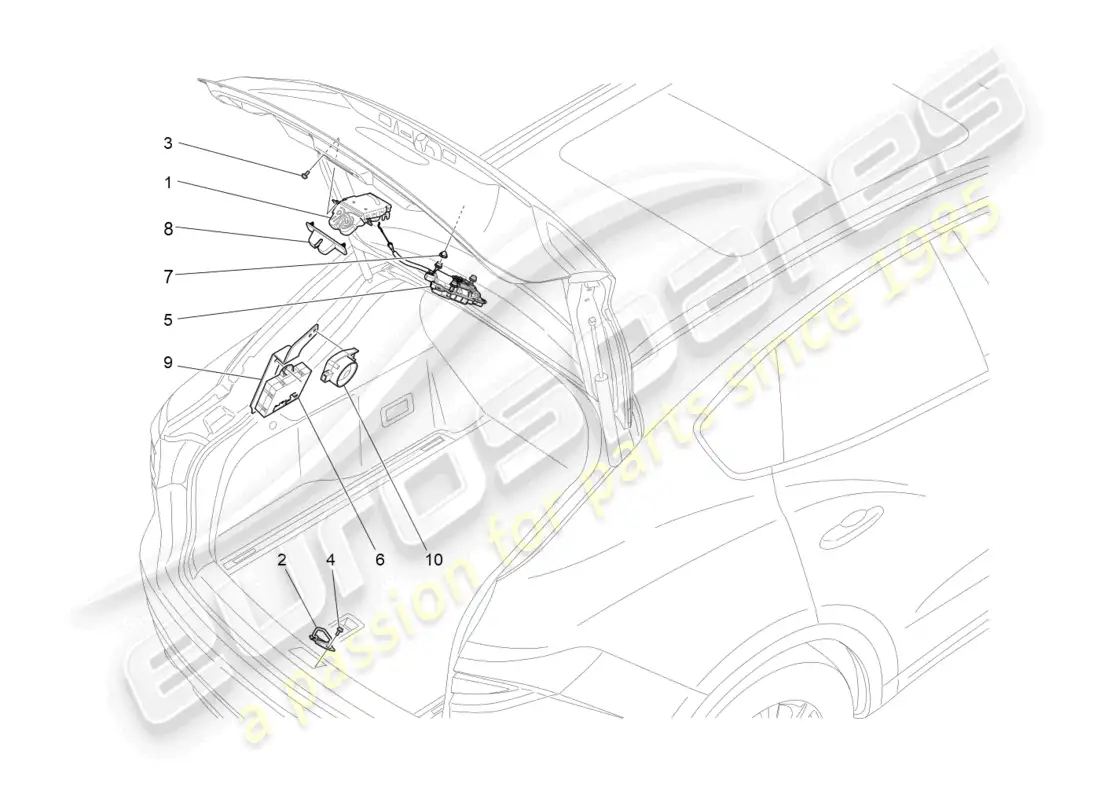 maserati levante (2017) rear liftgate opening control diagrama de piezas