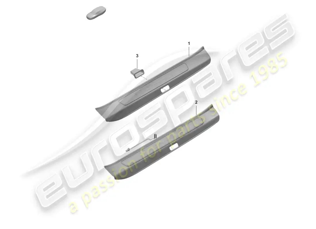 porsche 2024 (992-2 gt3/rs/st) banda de entrada con letras diagrama de piezas