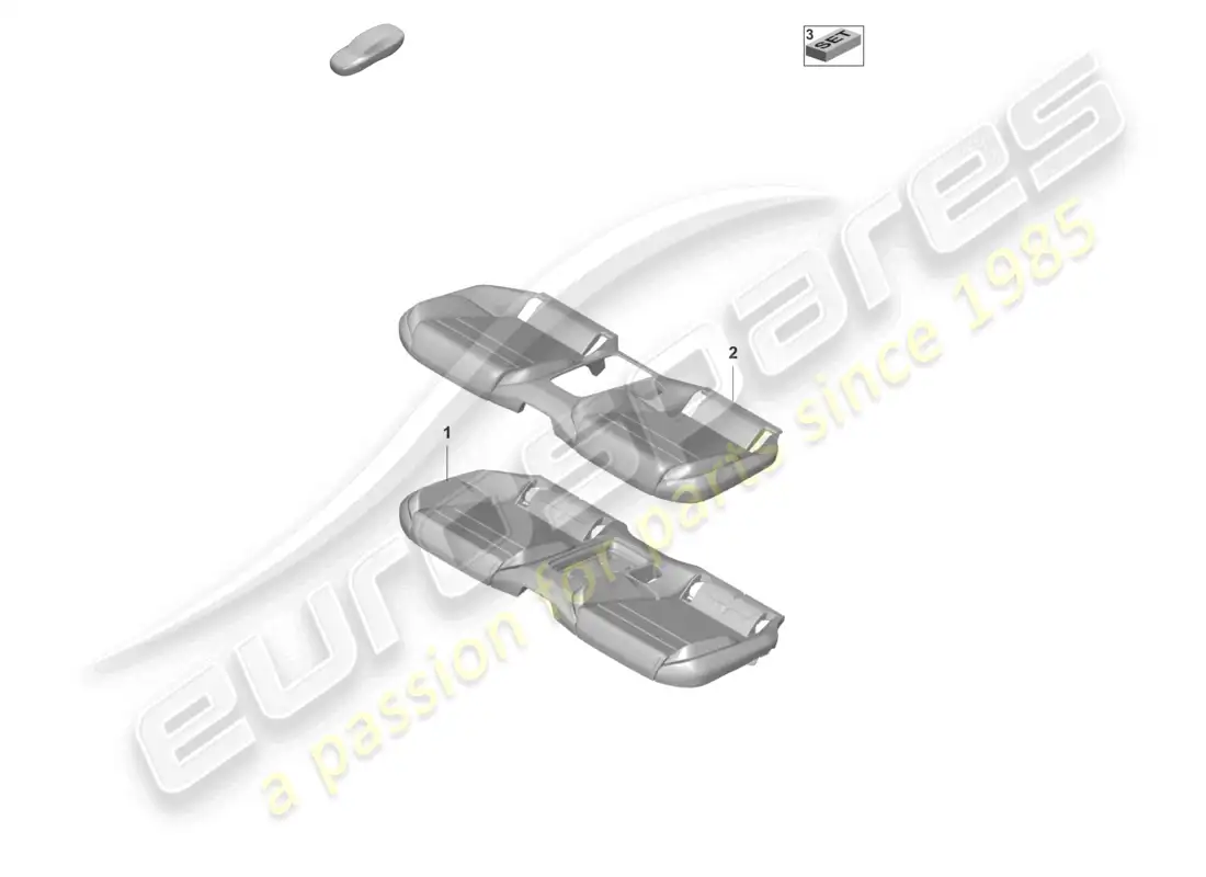 porsche 2020 (taycan 9j1-1) parte de espuma funda de asiento asiento estándar asiento confort asiento deportivo para modelos con ventilación de asiento diagrama de piezas