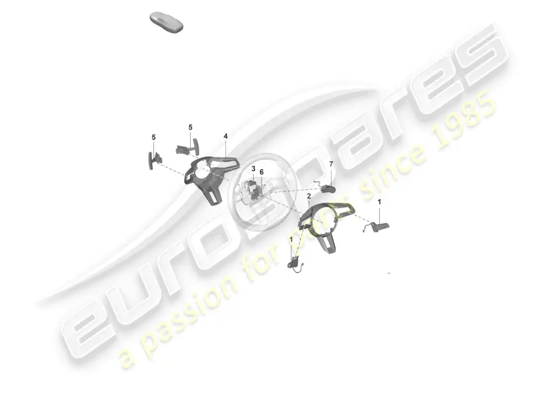 porsche 2022 (992-1 gt3/rs/st) diagrama de piezas del volante de accesorios